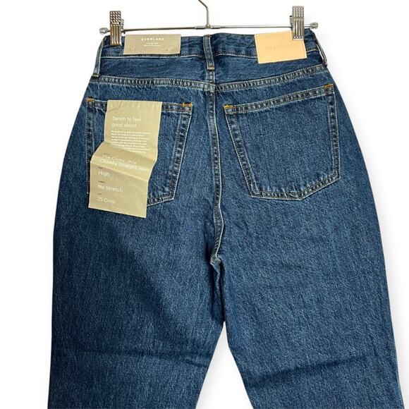 NEW Everlane The Curvy 90s Cheeky Straight Jean SIZE 25 Crop Button Fly Organic - Picture 7 of 9